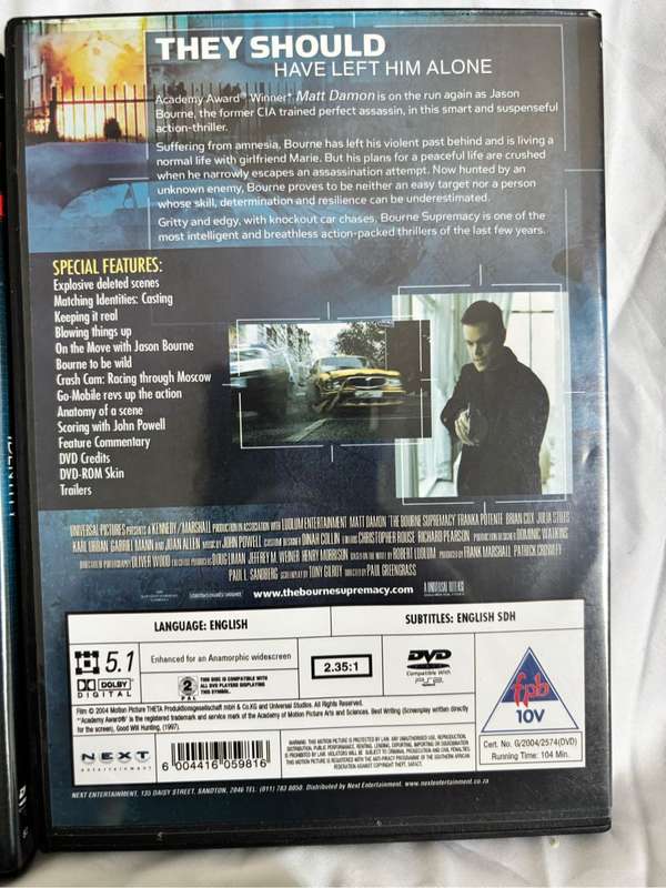 Bourne Identity 3 DVD Movie Combo