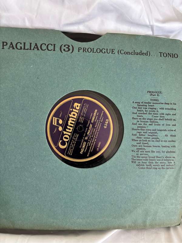Opera in English Rare 1st Recording 1927 Pagliacci Durable Case