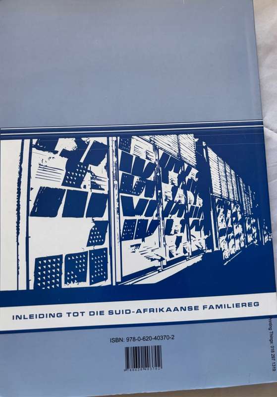 Inleiding tot die Suid-afrikaanse Familiereg 4de Uitgawe JA Robinson, S Human, A Boshof
