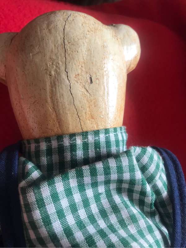 Vintage Wooden Bears with Movable Arms & Legs Dressed