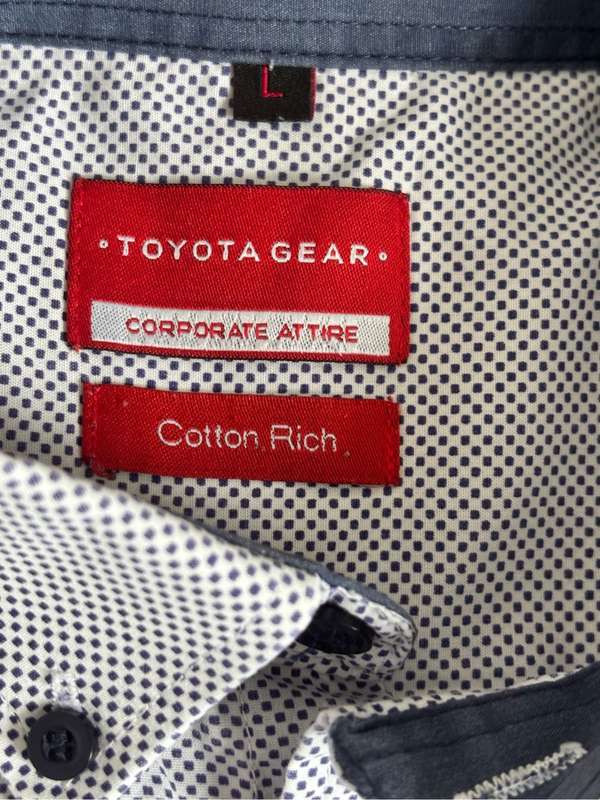 Set of 3 ,Long Sleeve Shirt Men Size L Blue Pattern Toyota Gear Corporate Attire Rare