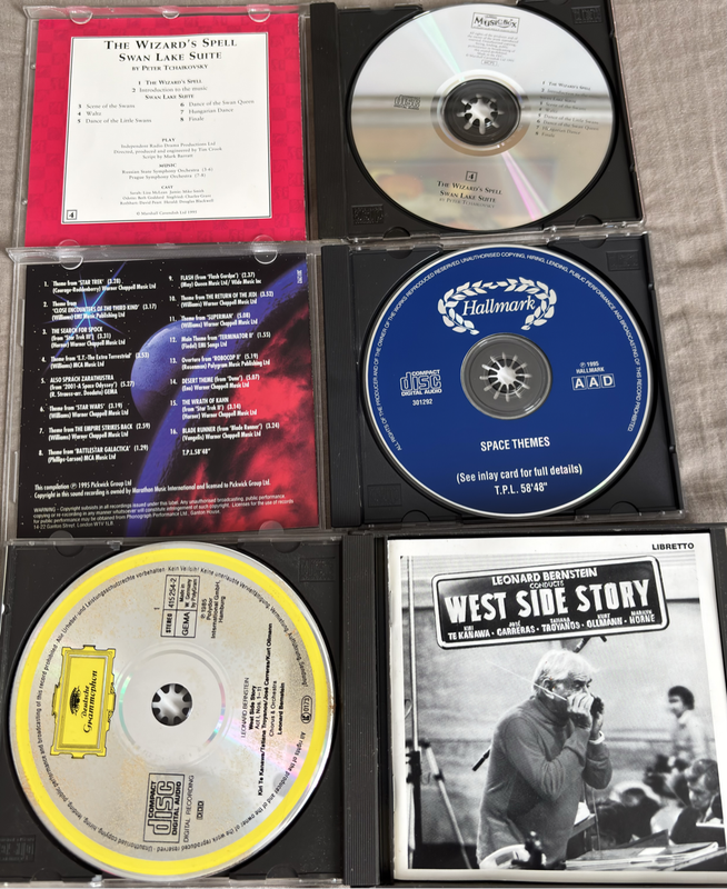 CD lot West Side Story, Space Themes & The Wizard Spell Swan Lake