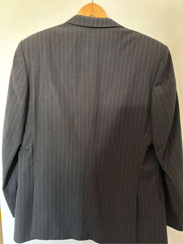Dormeuil London Pin Stripe Suit Jacket/Blazer Dark Grey 44R
