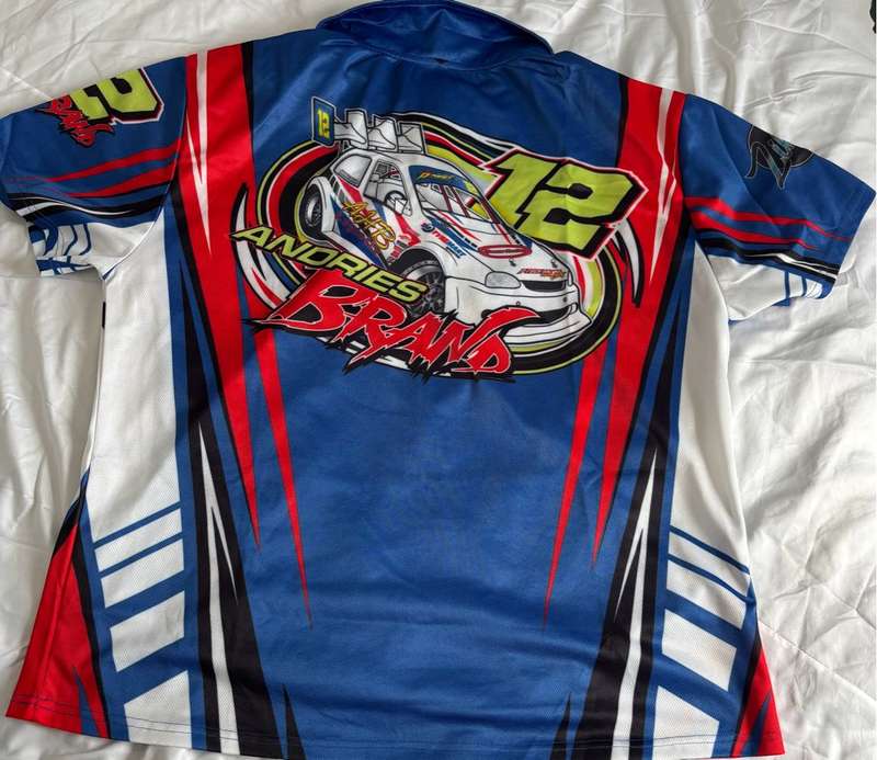 Racing Shirt Andries Brand 12 Blue Full Print front and back