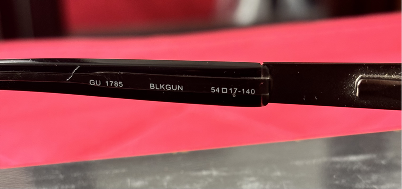 Guess Eyeglass Eyewear Frame Only GU 1785 BLKGUN 54-17 140