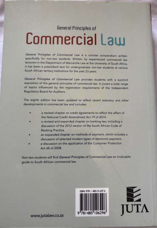 General Principles of Commercial Law 8th Edition Heinrich Schulze, Roshana Kelbrick
