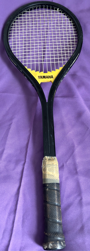 Tennis Racket Yamaha Fibreglass VFG 10 1970s with Leather Zip case