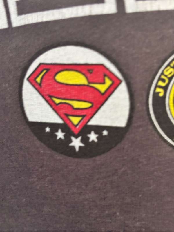 Justice League T Shirt Four Patches Size M Grey Vintage