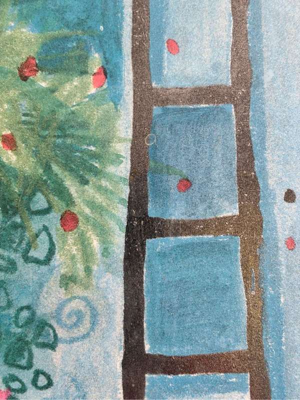 Rosina Wachtmeister mixed media print 1994 signed 57cm x 47cm with Frame