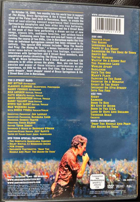 Bruce Springsteen X 2 Music DVDs Live in Dublin 2007 & Live in Barcelona 2003 Rock