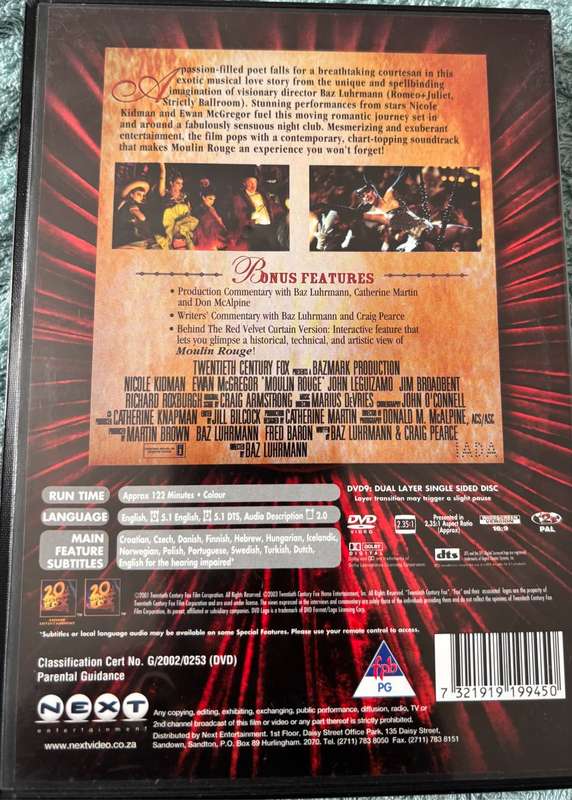 DVD x 4, Moulin Rouge, Flying Dutchman, What If, Scent of a Wild man & Trust