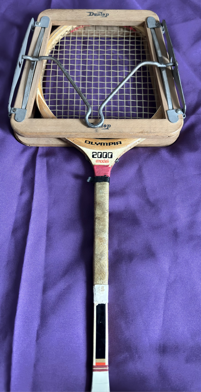 Wood Olympia 2000 model Racket with Wood Press Frame