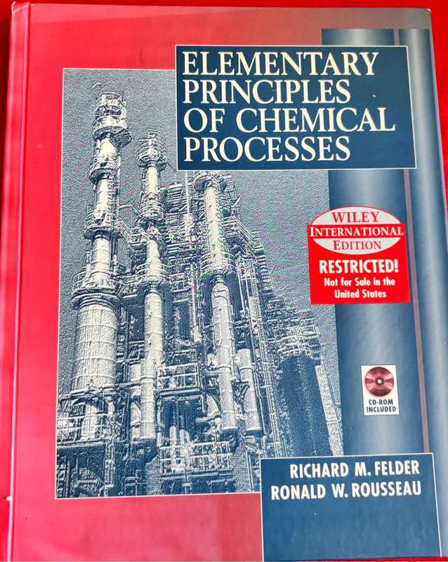 Elementary Principles of  Chemical Process 3rd Edition Richard M Felder no cd