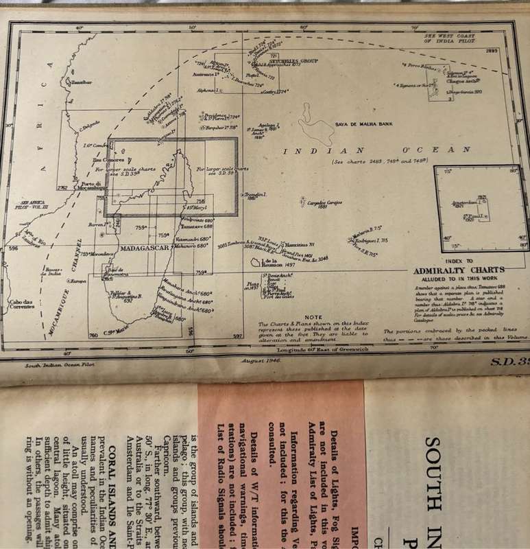 South Indian Ocean Pilot Madagascar, Iles, Comores, 6th Edition 1946