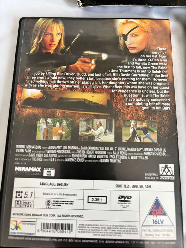 Kill Bill Volumes 1 and 1 Box set DVD