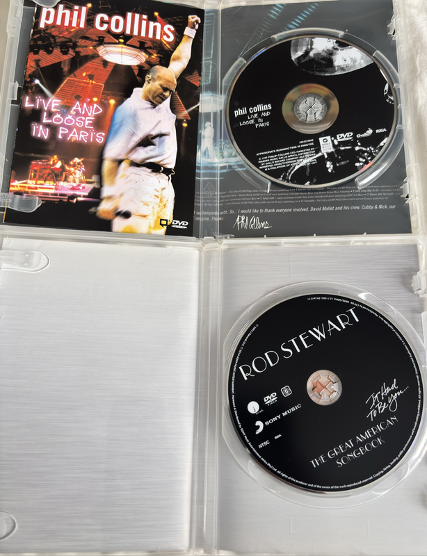 2 Music DVDs Phil Collins live & Rod Stewart Live Rare Combination