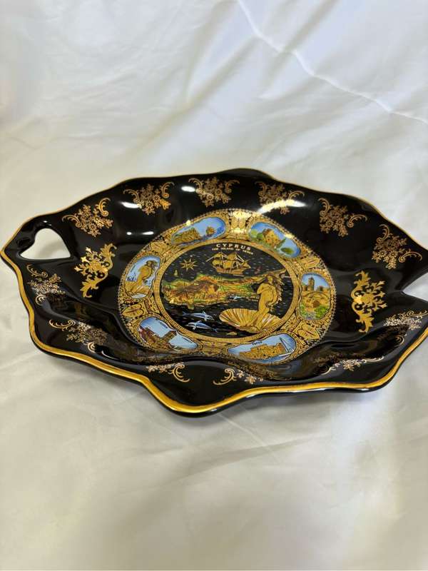 Platter Cyprus Handmade in Greece 24 Carat Gold 20cm x 27cm
