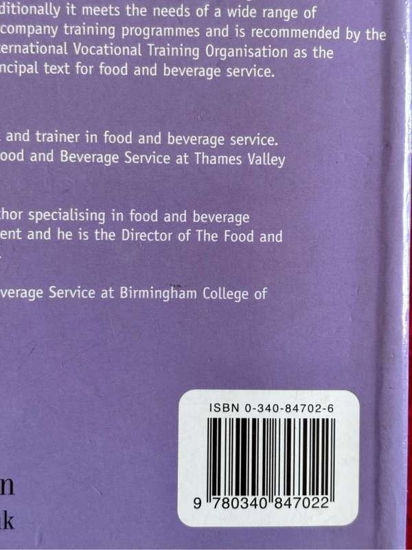 Food and Beverage Service 6th Edition Dennis Lillicrap, John Cousins