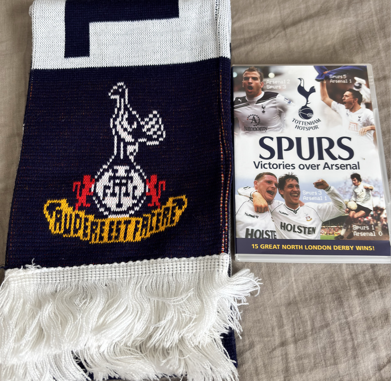 Tottenham Hotspur Import lot, DVD Victories over Arsenal & Original UK Scarf