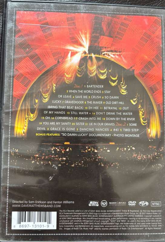Music DVDs x 2, Dave Matthews and Tim Reynolds, Waverley