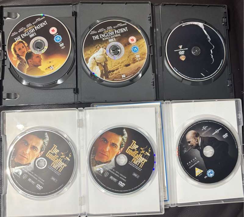 Movies x 4 DVDs Godfather part 2, English Patient, Gran Torino & Darkest Hour