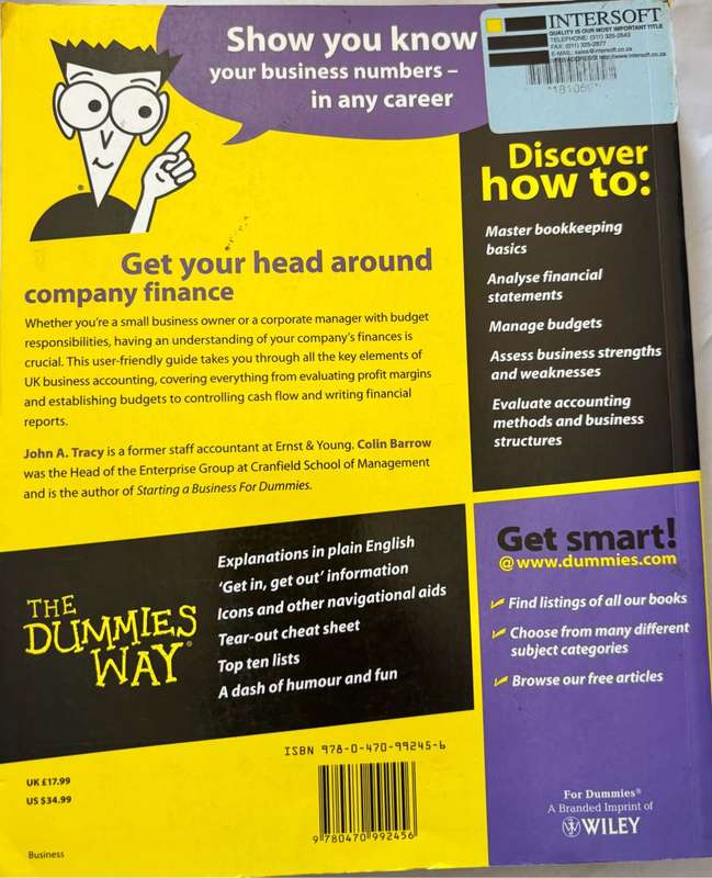 Understanding Business Accounting for Dummies UK 2nd Edition John A Tracy, Colin Barrow