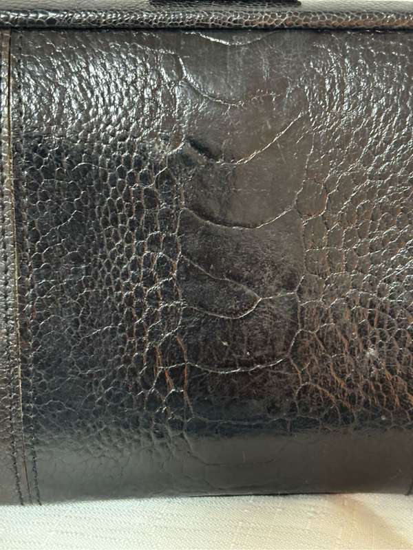 Crocodile Clutch Bag Cape Cobra Vintage Genuine Leather Vintage Good Condition