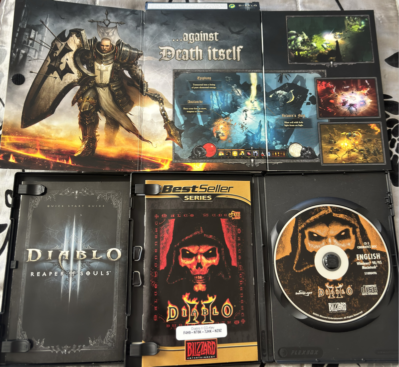 PC Diablo Reaper of Souls NO Game Big Box + Diablo 2 with CD 1&3 Only