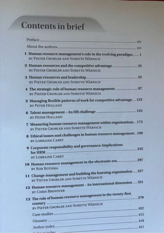 Human Resource Management Oxford 4th Edition P. Grobler, R. Botha
