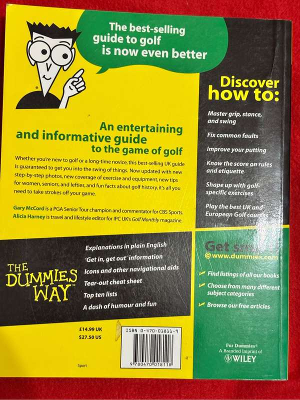 Golf for dummies by Gary McCord PGA Senior Tour Champion UK Edition
