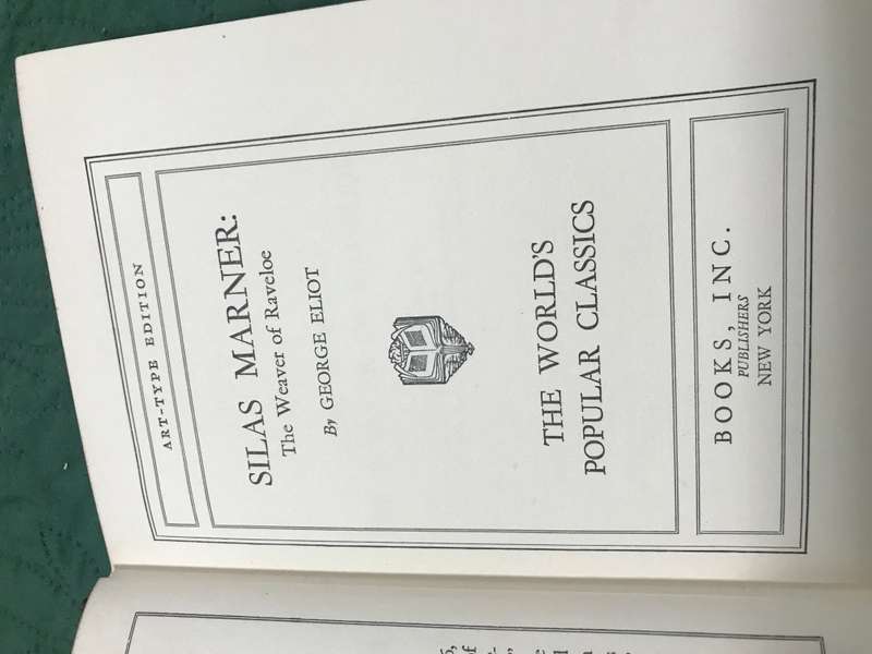 Silas Marner : The Weaver of Raveloe, George Eliot, Hardcover, Printed USA