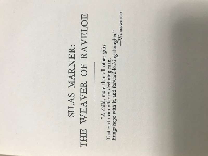 Silas Marner : The Weaver of Raveloe, George Eliot, Hardcover, Printed USA