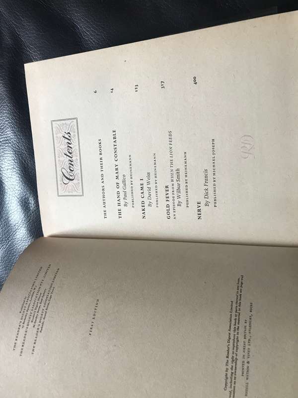 Reader's Digest Condensed Books: The Hand of Mary Constable / Naked Came I / Gold Fever / Nerve Hard