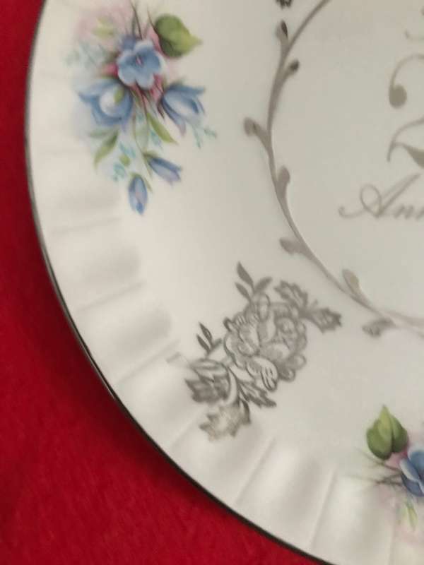 Avon by Wood & Sons Staffordshire England  Silver 25th Anniversary Plate