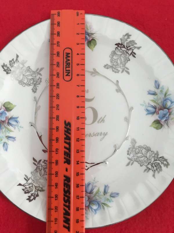 Avon by Wood & Sons Staffordshire England  Silver 25th Anniversary Plate
