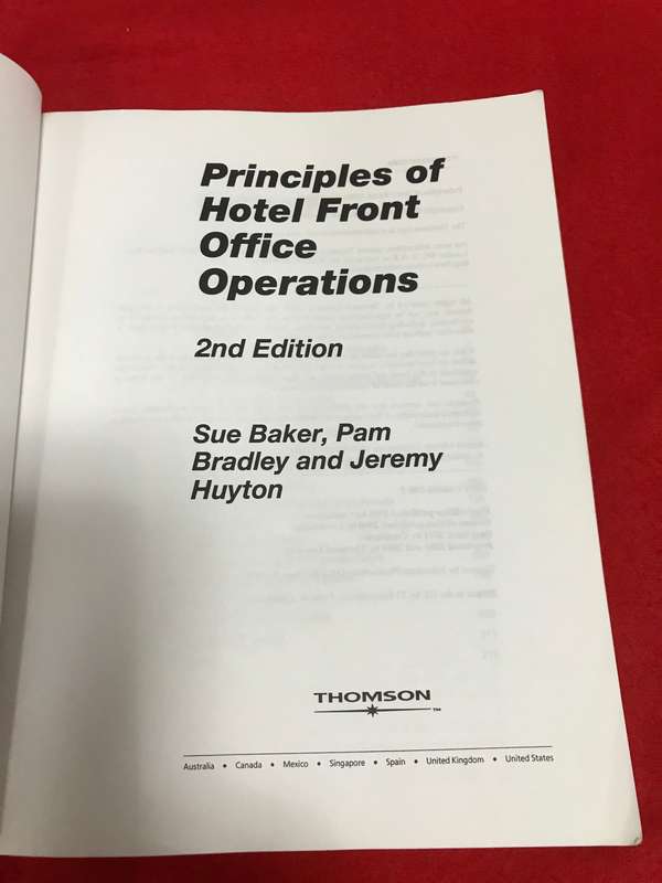 Principles of Hotel Front Office Operations 2nd edition by Jeremy Huyton