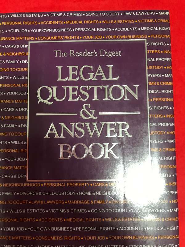 The Readers Digest Legal Question and Answer Book Jan Bowen Hardcover Vintage