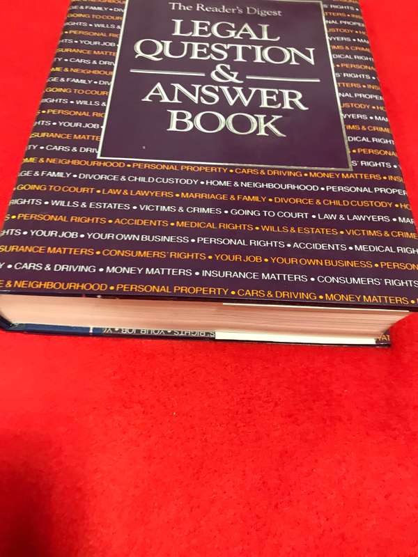 The Readers Digest Legal Question and Answer Book Jan Bowen Hardcover Vintage