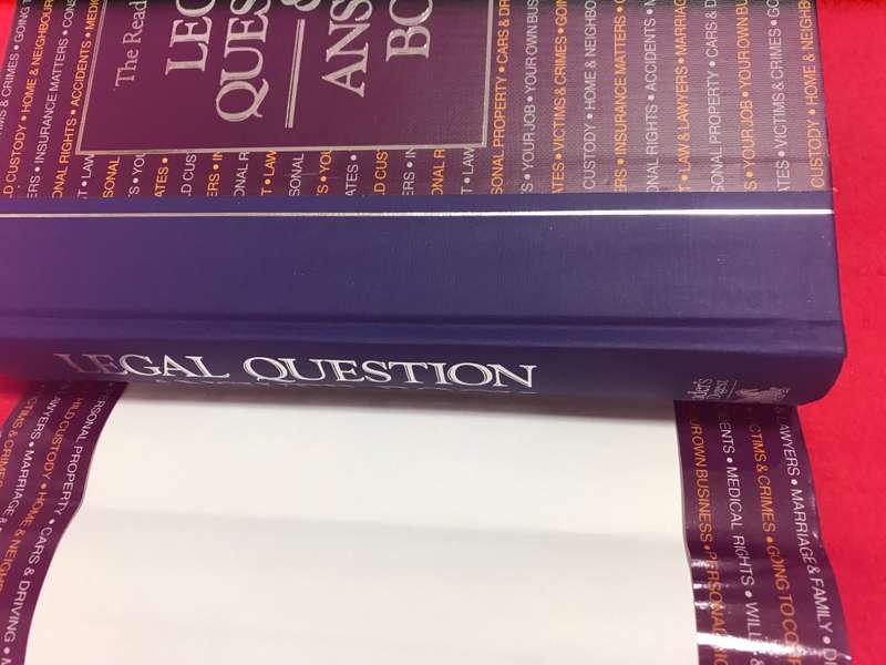 The Readers Digest Legal Question and Answer Book Jan Bowen Hardcover Vintage