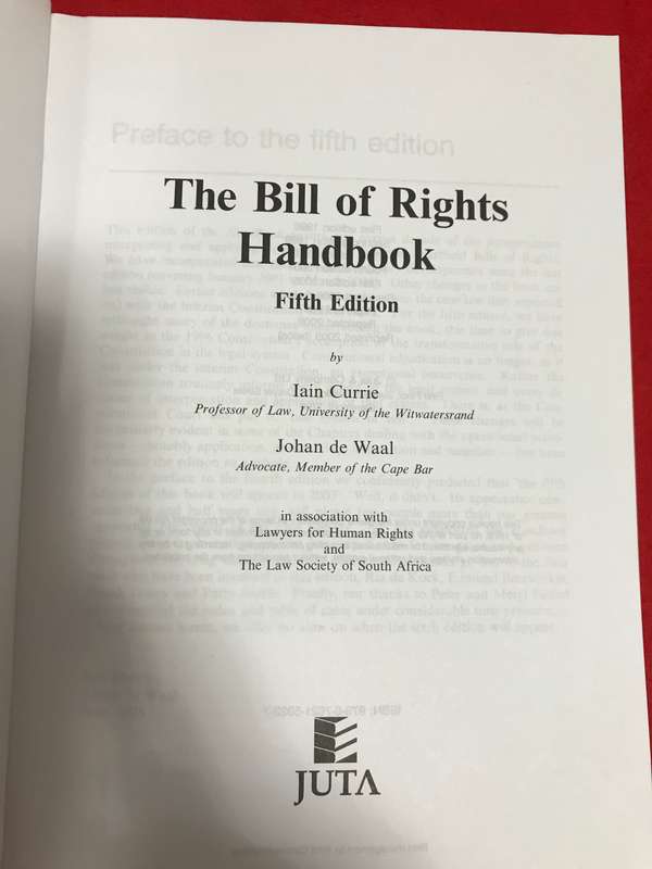 The Bill of Rights Handbook 5th edition Iain Currie and Johan de Waal