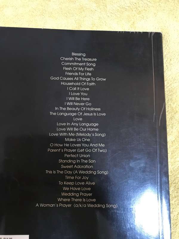 Contemporary Christian Wedding Songbook Sheet Music for Piano Vocal Guitar