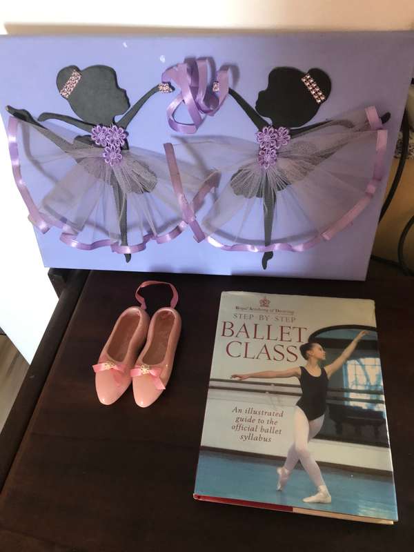Ballerina  Lot of 3: Lavender wall art, ballerina decoshoes, Royal Academy of Dancing book