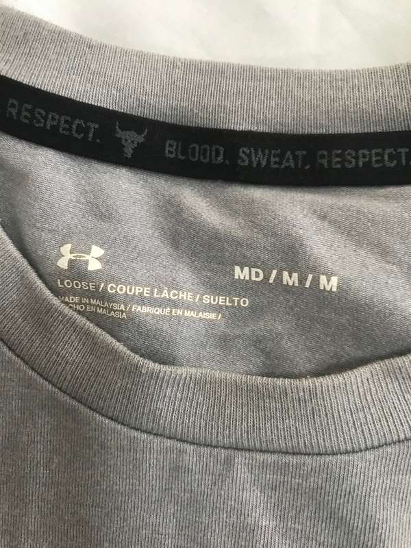 Under Armour Project Rock Brahma Blood Sweat Respect Grey T-shirt Adult Medium