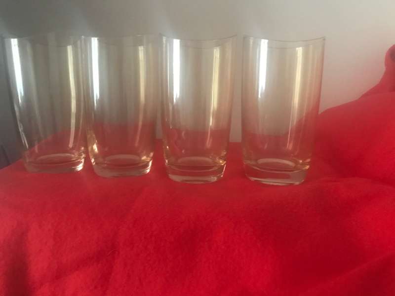 Elegant Yellow curved Glasses x4