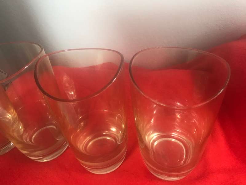 Elegant Yellow curved Glasses x4