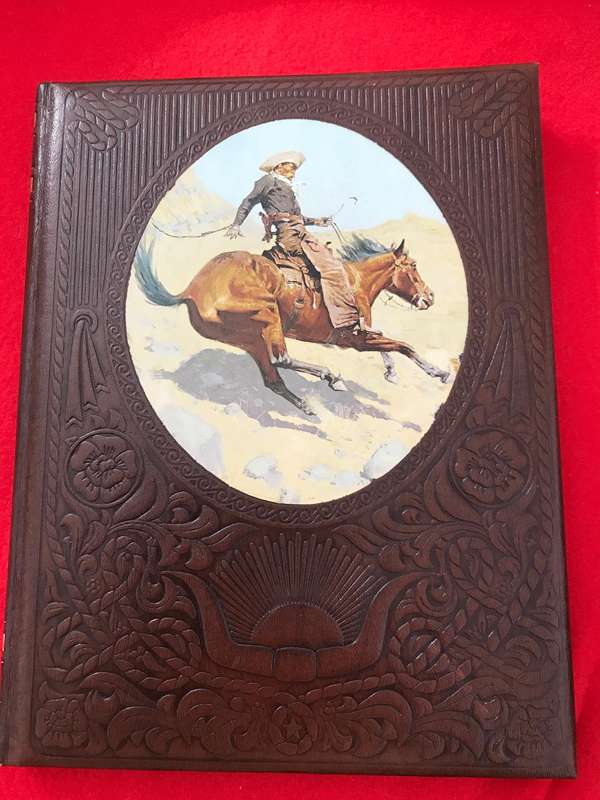 The Cowboys in The old west -leather cover lavi illustrated with contemporary paintings &photographs