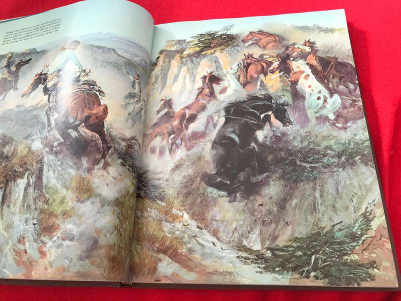 The Cowboys in The old west -leather cover lavi illustrated with contemporary paintings &photographs