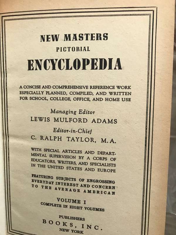 NEW MASTER'S PICTORIAL ENCYCLOPEDIA SET 4 books Volume  1 & 2 & 3 & 4 1964