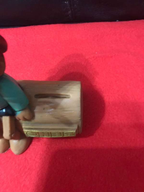 Pinocchio Money Box with lid  1979 NBS Bank rubber Apollo Film  by Prima Toys