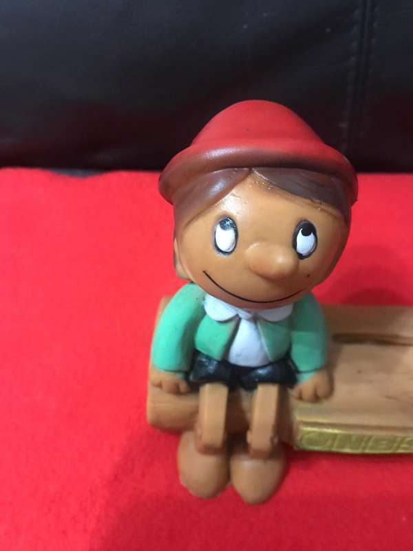 Pinocchio Money Box with lid  1979 NBS Bank rubber Apollo Film  by Prima Toys